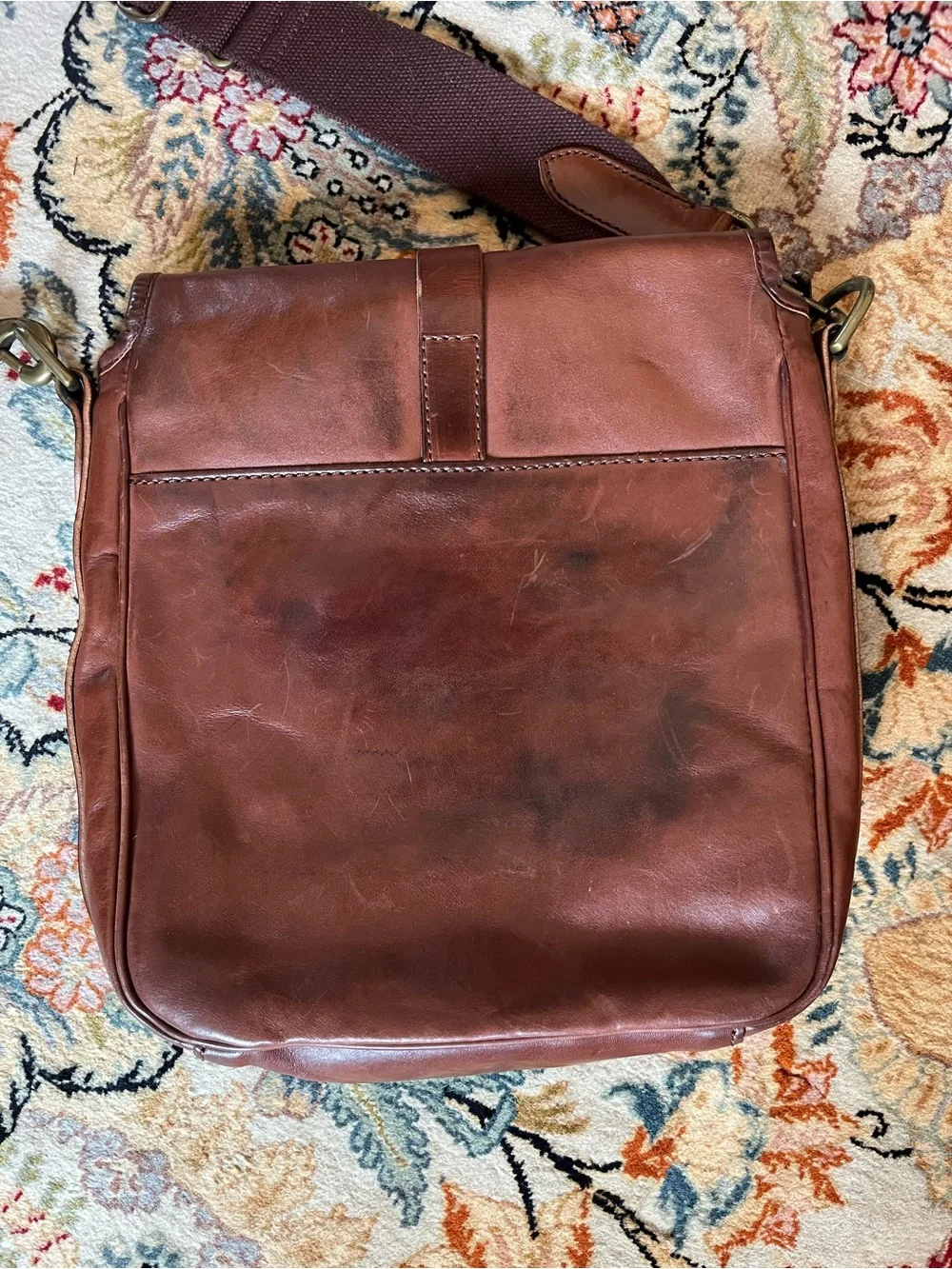 Classic Brown Leather Crossbody Bag - Polo Ralph Loren